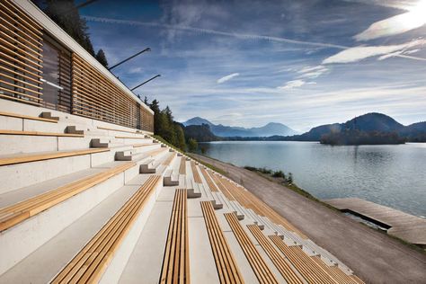 Clubhouse Design, Rowing Crew, Arch Building, Rowing Club, Bled Slovenia, Lake Bled, Easy Landscaping, Property Design, Shed Design