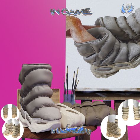 Sims 4 Yeezy Foam Runners, Nsltd Boots, Urban Cc Finds, Feminine Masculine, Sims 4 Tsr, Balenciaga Boots, Sims 4 Cas Mods, Cc Folder, Yeezy Boots