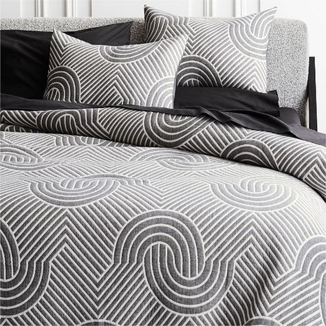 Duvet Covers, Duvet Inserts and Quilts | CB2 Pinstripe Bedding, Pink Sheet Set, Grey Duvet Cover, Creamy Background, Navy Bedding, White Sheet Set, Modern Duvet Covers, Grey Duvet, Gray Duvet Cover