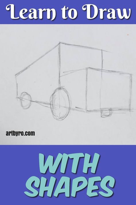 Learn how to draw using basic shapes. From simple to complex objects. Learning to draw is easy. Art tutorials for beginners. #art #drawing Draw With Shapes, Drawing With Shapes, Easy Art Tutorials, Art Tutorials For Beginners, How To Draw Anything, Learn Handwriting, Beginners Art, Teaching Shapes, Draw Anything