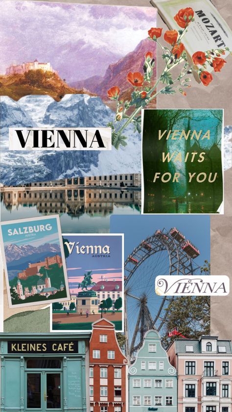 #moodboard #vienna #viennawaitsforyou #travelboard #travel #art #vintage #traveldiary #traveltheworld Vienna Waits For You, Salzburg Austria, Senior Trip, City House, Travel Board, Vienna Austria, Aesthetic Collage, Salzburg, Travel Diary