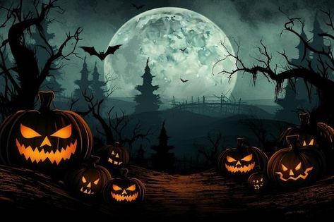 Cute Halloween Landscape, Halloween Landscape Wallpaper, Pc Halloween Wallpaper, Halloween Backgrounds Ipad, Halloween Wallpaper Landscape, Halloween Backgrounds Laptop, Collage Pinterest, Halloween Cover Photos, Halloween Facebook Cover