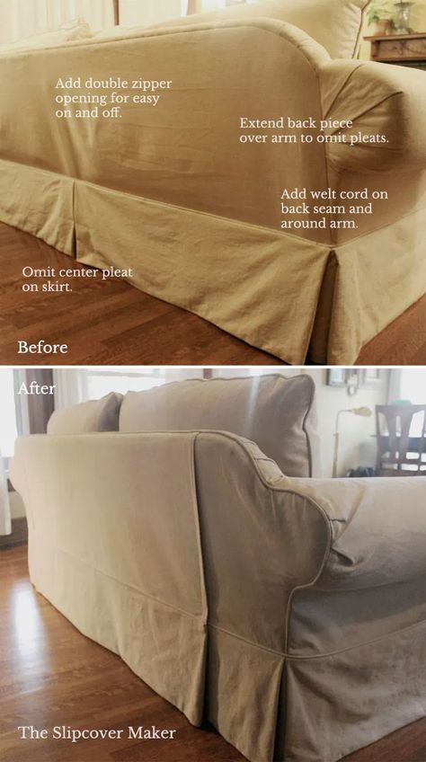 How To Design Your Slipcover Like a Pro | The Slipcover Maker Diy Furniture Upholstery, Reupholster Furniture, Upholstery Diy, Slip Covers, Slip Covers Couch, Furniture Rehab, Diy Sofa, Furniture Slipcovers, Drop Cloth