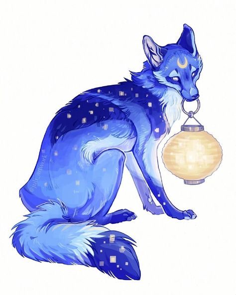 Mythical Creatures Drawings, Magical Wolf, Cats Art Drawing, Mythical Creatures Fantasy, Mystical Animals, Spirit Animal Art, Cute Kawaii Animals, Mythical Animal, Canine Art