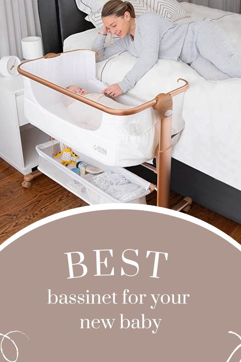 #babybassinet #babysleeper #bestratedbaby Side Bassinet Co Sleeper, Bassinet With Storage, Bassinet With Wheels, Bassinet On Wheels, Bassinet In Living Room, Bed Side Bassinet, Cute Bassinet, Best Bedside Bassinet, Bedside Bassinet Set Up