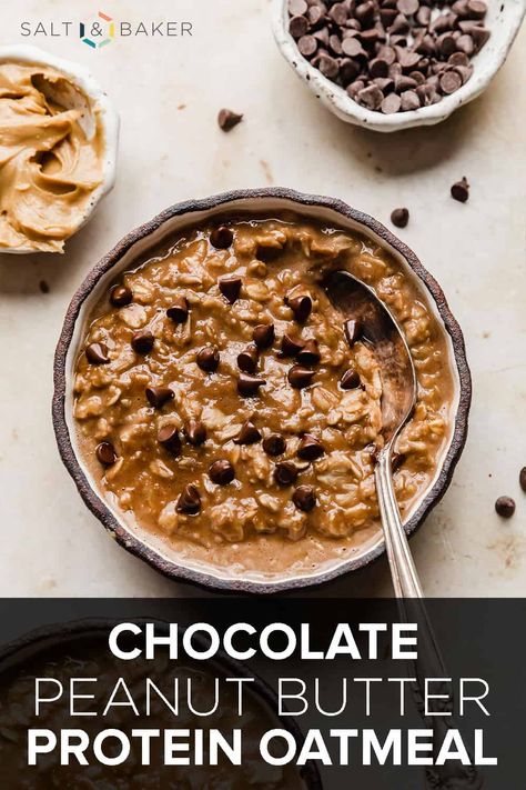 Oatmeal Protein Recipes Breakfast, Vanilla Protein Oatmeal Recipes, Oatmeal With Protein Shake, Chocolate Protein Oatmeal Recipes, Pb Chocolate Oatmeal, Chocolate Peanut Butter Protein Overnight Oats, Pb2 Oatmeal Recipes, Peanut Butter Oatmeal Protein Shake, How To Make Protein Oatmeal