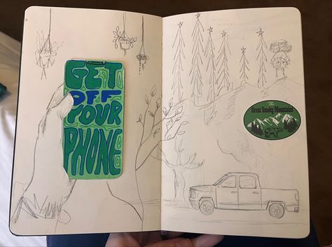 Sketch, moleskine, sketchbook, sketchbook inspo, sketchbook inspiration, get off your phone, green Posca Paint Pens, Get Off Your Phone, My Sketchbook, Egg Painting, Great Smoky Mountains, Paint Pens, Moleskine, Studio Ghibli, Easter Egg