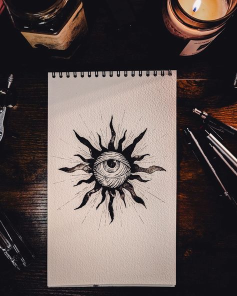 Day 9: Sun @inktober Ink on watercolor paper #inktobersun #inktober2024sun #inktober Sun Inktober, Ink October, Ink On Watercolor, Inktober 2024, October Art, School Ideas, Watercolor Paper, Sun, Drawings