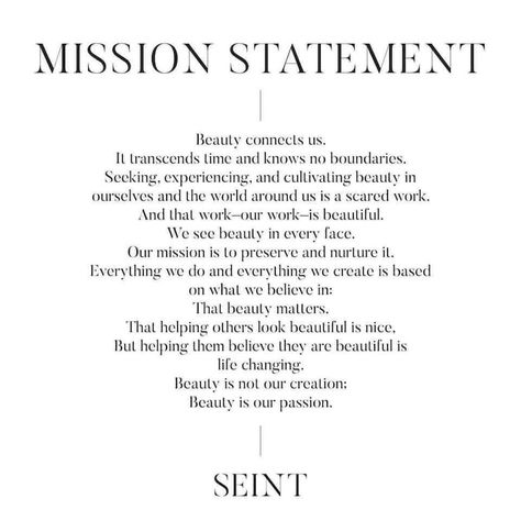 Mission Statement Examples Beauty, Facial Esthetics, Mission Statement Examples, Company Mission Statement, Vision And Mission Statement, Mission Statements, Lip Conditioner, Create A Brand, Glam Room