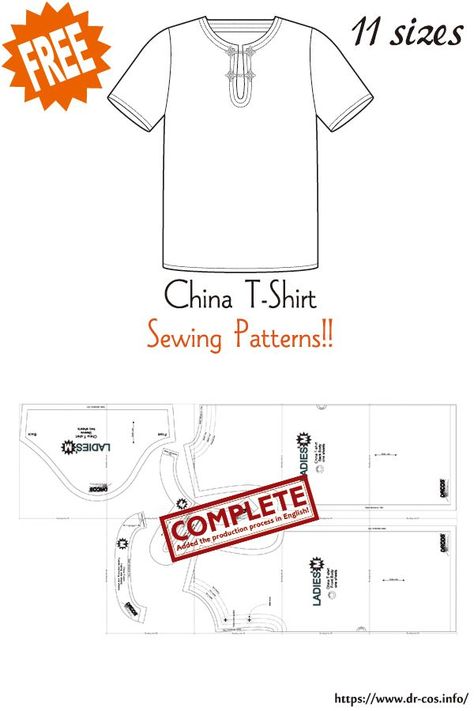 Tunic Pattern Free, Mens Tunic, Shirt Patterns, T Shirt Sewing Pattern, Japanese Sewing Patterns, Shirt Sewing Pattern, Free Sewing Patterns, Japanese Sewing, Tunic Pattern