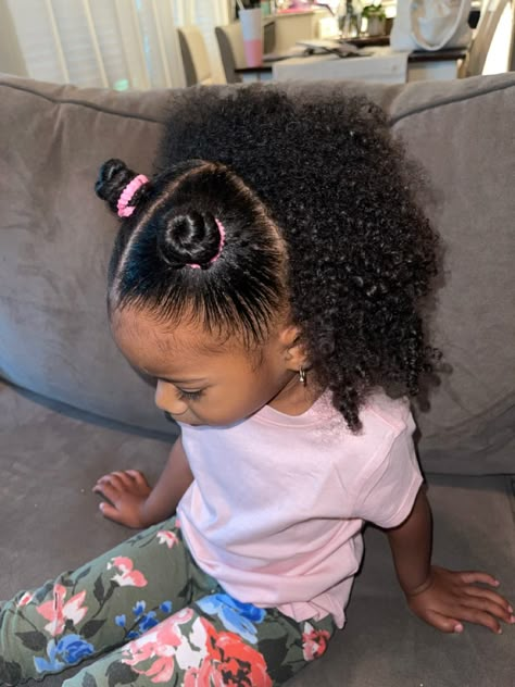 Kid Curly Hairstyles, Hair Styles For Curly Hair Kids, Curly Hairstyles For Kids, Mixed Baby Hairstyles, Mixed Kids Hairstyles, Black Baby Girl Hairstyles, Mixed Girl Hairstyles, Baby Girl Hairstyles Curly, Cute Toddler Hairstyles