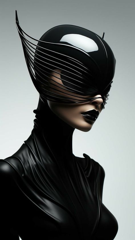 Black Latex Outfit, Characters From Movies, Eyeliner Color, Space Fashion, Cat Woman Costume, Futuristic Fashion, Shooting Photo, Cyberpunk Art, Lip Art