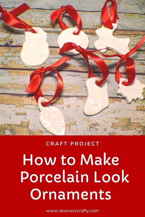 How To Make Porcelain, How To Make Something, Porcelain Christmas Ornaments, Porcelain Ornaments, Clay Ornaments, Salt Dough, Craft Tutorial, Porcelain Clay, Clay Ideas