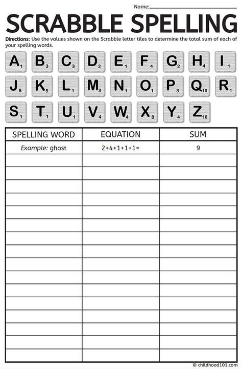 Spell & Score Spelling Word Game Printable #spelling #elementary #primary Halloween Spelling Activities, Scrabble Spelling, Spelling Word Games, Spelling Word Activities, Spelling Word Practice, Teacher Tricks, Spelling Words List, Scrabble Words, Geek House