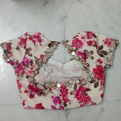 20+ Latest Floral Printed Saree Blouse Designs to try this year || Styling Tips for Floral printed blouse | Bling Sparkle Floral Print Blouses For Sarees, Drop Neck Blouse Design, Print Blouse Design, Floral Blouse Designs, Mirror Work Blouse Design, Cotton Blouse Design, Best Blouse Designs, Traditional Blouse Designs, New Blouse Designs