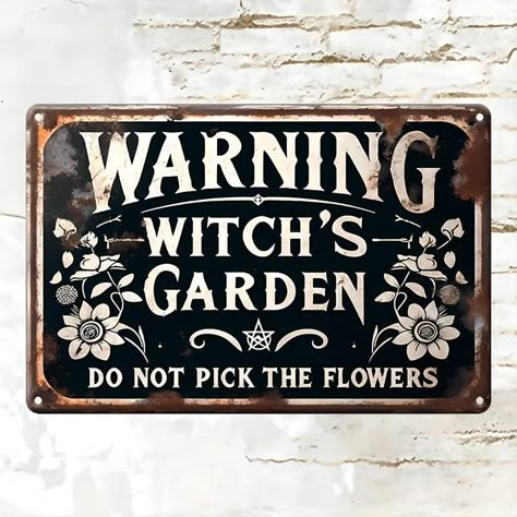 🌙 Unleash the Magic with Our Witch Metal Sign! 🧙‍♀️ Transform your space with the enchanting allure of our Witch Metal Sign. Perfect for any occasion, this Witchy Metal Sign adds a touch of mystery and magic to your home. Whether you're celebrating Halloween or embracing the elegance of Gothic Home Decor, this piece is a must-have for any mystical setting. 🖤 Why Choose Our Witch Wall Art? Durable Material: Crafted from high-quality aluminum, our Halloween Metal Sign is designed to endure. Its strong construction ensures it retains its shape and vibrancy, making it a timeless addition to your decor. Fade-Resistant: The bold and striking design of this Witchy Wall Art remains vibrant even after prolonged exposure to sunlight, keeping your decor captivating year-round. Easy Maintenance: Ke Witch's Garden, Witchcraft Decor, Witch Home Decor, Occult Decor, Gothic Wall Art, Witch Garden, Garage Cafe, Vintage Witch, Farmhouse Garden