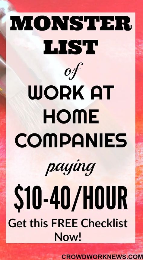 Monster List, Work From Home Companies, Legit Work From Home, Legitimate Work From Home, Online Jobs From Home, Business Tax, Money Making Jobs, Work From Home Opportunities, Social Media Jobs