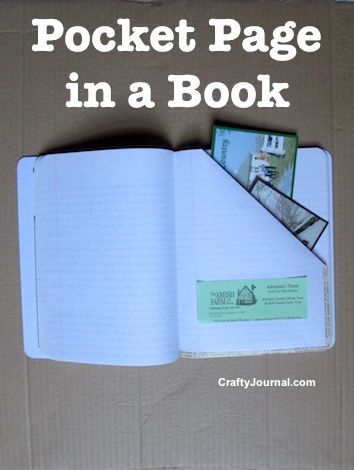 How to Make a Pocket Page in a Book by Crafty Journal Pocket Book Design, Creative Pockets, Journal Ideas Creative, Travel Journal Ideas, Altered Composition Books, Journal Pockets, Book Pocket, Composition Books, To Do Planner