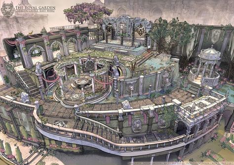 Maethavee Kay'E - Caemlyn royal garden Feng Zhu Design, Interior Concept Art, Feng Zhu, Wheel Of Time, Fantasy Rooms, Royal Garden, Entertainment Design, Fantasy Places, Wow Art