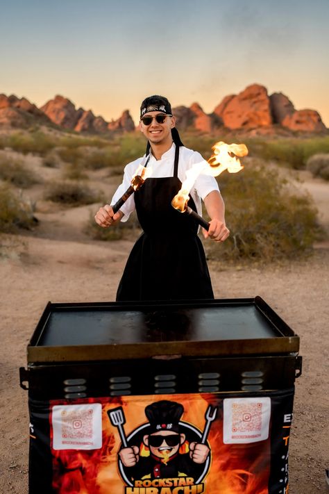 Insta-Worthy Private Hibachi Chef Experience with Unlimited Flavored Sake | Denver, CO Batch Hibachi Chef, Hibachi Restaurant, Chef Costume, Hibachi Grill, Bus Living, Interactive Games, Party Bus, Instagram Worthy, Party City