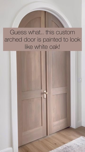 Light Stained Front Door, Oak French Doors Interior, Wood Color Trim, White Washed Front Door, Stain White Doors To Look Like Wood, Paint Doors To Look Like Wood, White Washed Doors, Light Wood Door Exterior, Interior Door Wood Stain