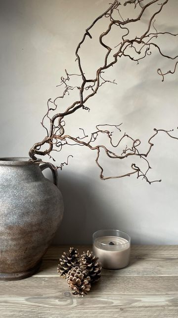 Stick Arrangements Branches, Dried Branches Decor, Tree Limbs Decor Branches, Twigs And Branches Decor, Vase Branches Decor, Branch Floral Arrangements, Tree Branch Arrangements, Gothic Thanksgiving, Antiqued Cabinets