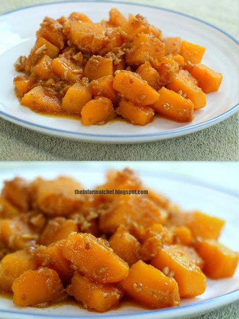 The Informal Chef: Easy Recipe - Chinese Stir-fry Pumpkin 炒南瓜 Chinese Pumpkin Recipe, Easy To Cook Recipes, Easy Teriyaki Chicken, Healthy Asian, Healthy Asian Recipes, Chinese Foods, Cantonese Food, Chinese Stir Fry, Chef Dinner