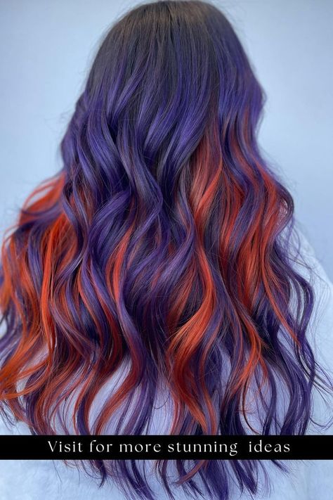 Rainbow Hair with Face-Framing Highlights: Summer Hair That Flatters Your Face Purple Hair Color Highlights, Dramatic Hair Colors, Pale Skin Hair Color, Purple Hair Highlights, Hair Color For Fair Skin, Which Hair Colour, Winter Hair Colors, Dyed Hair Purple, Dramatic Hair