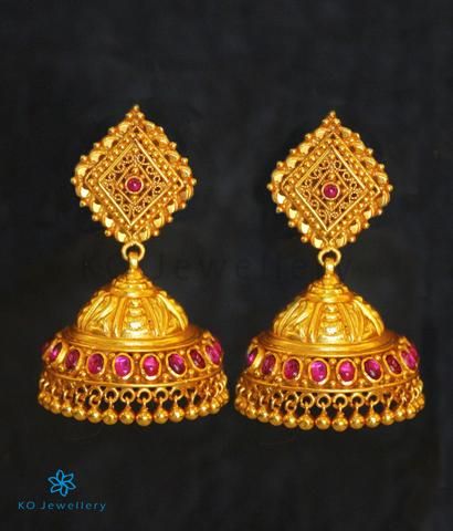 Silver jhumkas online shopping India - Silver jewellers since 1995 Page 5 - KO Jewellery 5 Grams Gold Earrings, Antique Jumka, Buttalu Designs, Gold Jhumkas, Silver Jhumkas, Jhumka Designs, Gold Jhumka Earrings, Gold Temple Jewellery, Bridal Necklace Designs