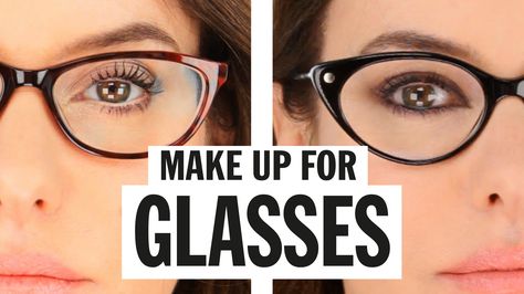 Makeup For Glasses, How To Wear Makeup, Simple Everyday Makeup, Everyday Makeup Tutorials, Makeup Tip, Glasses Makeup, Face Makeup Tutorial, Hooded Eye Makeup, Trendy Makeup