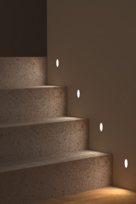 Available in stores at Dark Tools by Lighting Group Network Recessed Stair Lighting, Stair Tread Lighting, Stair Lighting Ideas Staircases, Stair Lights Indoor Wall, Step Lights Indoor, Circular Skylight, Stairs Lighting Ideas, Step Lights Outdoor, Lights Stairs