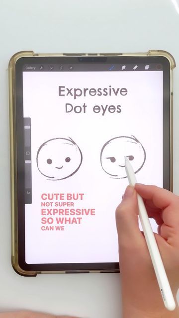 How To Draw Tiny Eyes, Dot Eye Expressions, Cartoon Eye Styles, Dot Eyes Art Style, Drawing Cute Eyes, Dot Eyes Drawing, Simple Eye Drawing Cartoon, Painting Cute Cartoon Eyes, Simple Cartoon Eyes