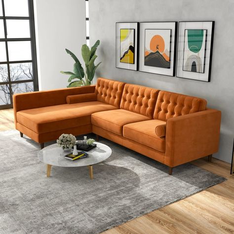 Orange sofa living room ideas