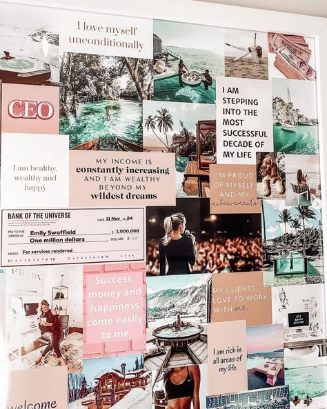 Goal Setting Vision Board, Create A Vision Board, Vision Board Ideas, I Am Rich, One Million Dollars, A Vision Board, Reaching Goals, Creating A Vision Board, Set Your Goals