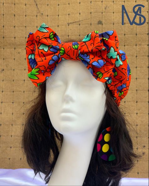 Satin lined ankara double bow headband Ankara Headband, African Headband, Fascinator Hats Diy, Crochet Couture, Scrunchie Styles, Modest Dresses Fashion, African Dresses For Kids, African Print Clothing, Mode Turban