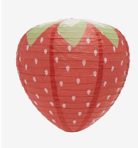 Strawberry Lamp, Strawberry Vibes, Strawberry Paper, Cute Lamps, Paper Lamps, Strawberry Decor, Strawberry Decorations, House Vibes, Room Stuff