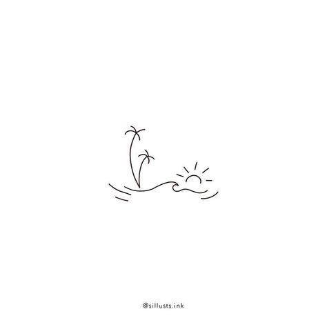 Ocean Tattoo Small Simple, Summer Fine Line Tattoo, Beach Line Tattoo, Fine Line Travel Tattoo, Fineline Tattoo Minimalist, Line Art Beach, Fineline Tattoo Ideas, Beachy Tattoos, San Diego Tattoo