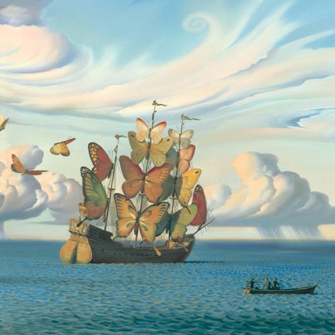 Vladimir Kush Art, Ocean Surrealism, Metaphorical Art, Surrealist Landscape, Art 2024, 2024 Ideas, Tiny Tales, Wave Art, Art Idea