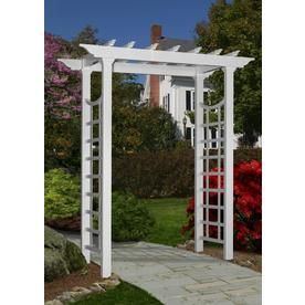 New England Arbors 5-ft W x 8.8-ft H White Garden Arbor at Lowes.com New England Arbors, Garage Pergola, Wood Arbor, Vinyl Pergola, Arbors Trellis, Wooden Trellis, Metal Pergola, Garden Arbor, Pergola Kits