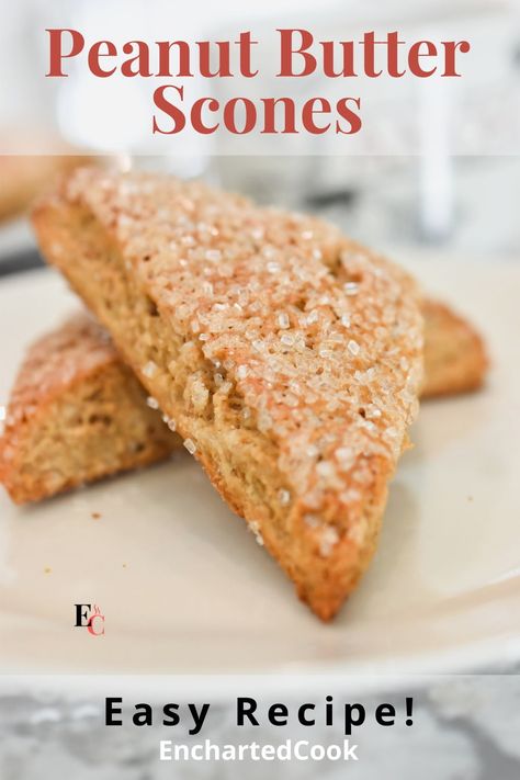 Peanut Butter Pastry, Peanut Butter Scones, Scones Without Butter, Cookie Butter Scones, Peanut Butter Scones Recipe, Add A Pinch Recipes, Scones And Honey Butter, Peanut Butter Banana Scones, Scone Recipes