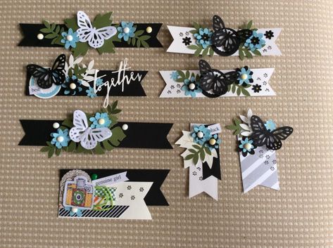 Scrapbook Embellishments Diy, Scrapbook Borders, Embellishment Diy, Card Embellishments, Dress With Buttons, Scrapbook Tag, Candy Cards, Flowers And Butterflies, Card Toppers