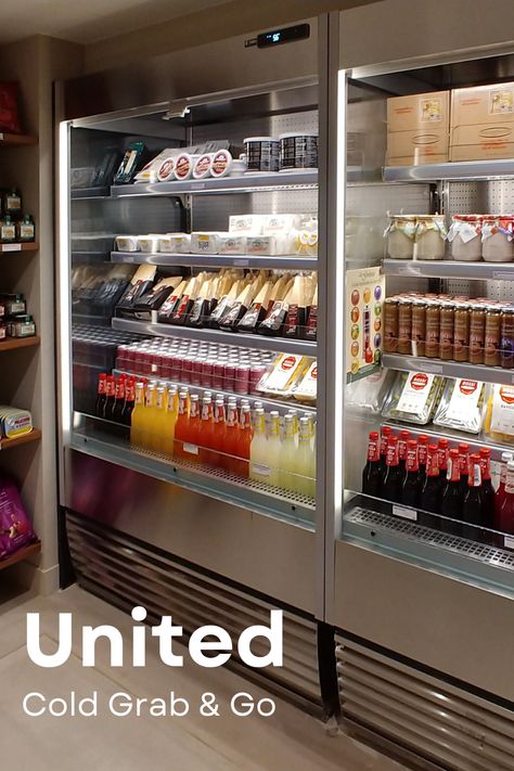 United, The Upright Display Case for Convenience Stores, Coffee Shops, Markets. Available both hot and cold. Grab And Go Store, Shop Interiors, European Designs, Coffee Shops, Coffee House, Display Case, Coffee Shop, The Unit, Models