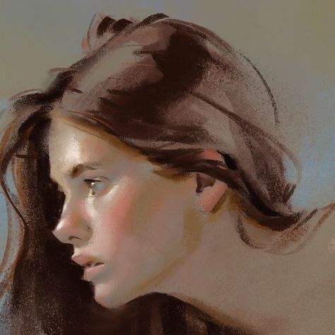 Lane Brown on Instagram: "Pastel portrait study Brushes in bio" Side Profile Oil Pastel, Lane Brown Art, World Design Art, Pastel Pencil Portrait, Portrait Painting Reference, Brown Hair Painting, Chalk Pastel Portrait, Portrait Oil Pastel, Digital Art References