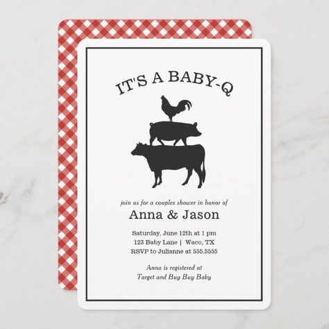 BBQ Rustic Couples Baby Shower Baby Q Invitation Barbecue Baby Shower, Baby Q Invitations, Gender Neutral Invitations, Baby Q Shower, Baby Bash, Rustic Baby Shower Invitations, Grey Baby Shower, Gender Neutral Baby Shower Invitations, Couples Baby Showers