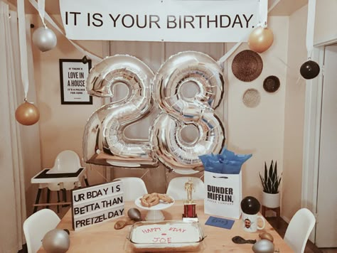 The Office Anniversary Ideas, The Office Birthday Party Decorations, The Office Party Ideas Decoration, The Office 30th Birthday, The Office Birthday Decorations, The Office Birthday Party Food, The Office Theme Party Ideas, The Office Kelly Birthday, The Office Birthday Party Ideas