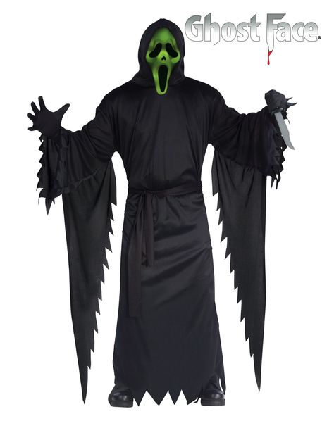 Scream Light-Up Ghostface Adult Costume Ghost Face Costume, Ghostface Costume, Scream Costume, Zombie Ghost, Scream 4, Black Halloween Dress, Zombie Costume, Costumes For Teens, Scream Movie