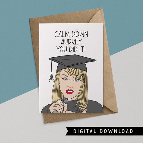 Hand Drawn Graduation Cards, Funny Grad Cards, Graduation Card Funny, Grad Cards Handmade Funny, Congrats Grad Card, Greeting Card Graduation, High School Funny, Funny Goodbye, Funny Graduation Cards