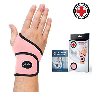 Doctor Developed Premium Ladies Pink Wrist Support/Wrist Strap/Wrist Brace/Hand Support [Single]& Doctor Written Handbook— Suitable for Both Right and Left Hands (Pink) Thumb Brace, Finger Injury, Gel Socks, Compression Gloves, Wrist Injury, Wrist Brace, Pink Copper, Hand Wrist, Carpal Tunnel