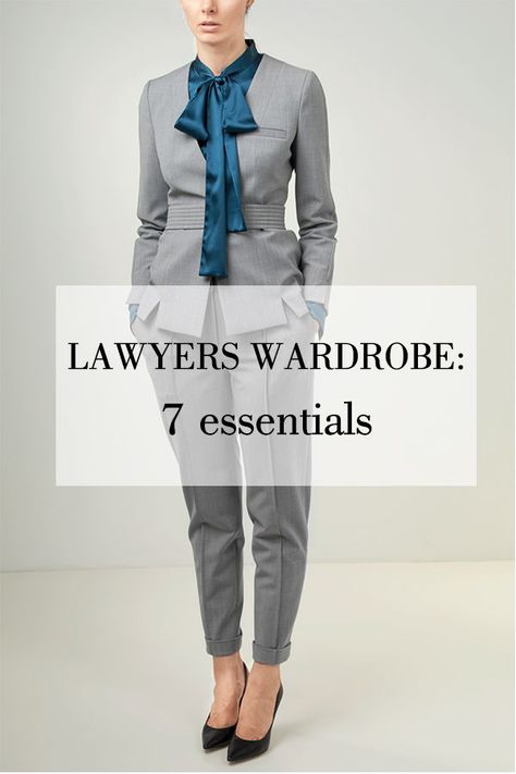 7 essentials for lawyers: what to buy and how to style it. #fgatelier #lawyeroutfit Court Suits For Women, Attorney Suits Women, Female Lawyer Outfit In Court, Courtroom Attire Women Lawyers, Female Attorney Fashion, Attorney Wardrobe, Lawyer Outfit Women Court, Lawyer Fashion Law School Outfits, Court Attire Women