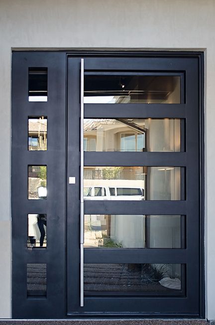 Custom Fabricated Steel Doors — Titan Architectural Products of Utah Metal Entry Doors, Metal Doors Exterior, Steel Doors Exterior, House Front Door Design, Metal Front Door, Steel Doors And Windows, Modern Front Door, Doors Interior Modern, Home Exterior Makeover